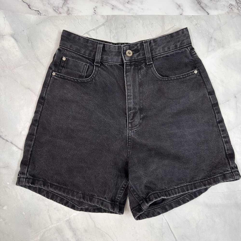 Zara Black Denim High Rise Shorts